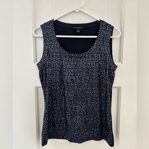 St. John Navy Sequin Sleeveless Evening Top